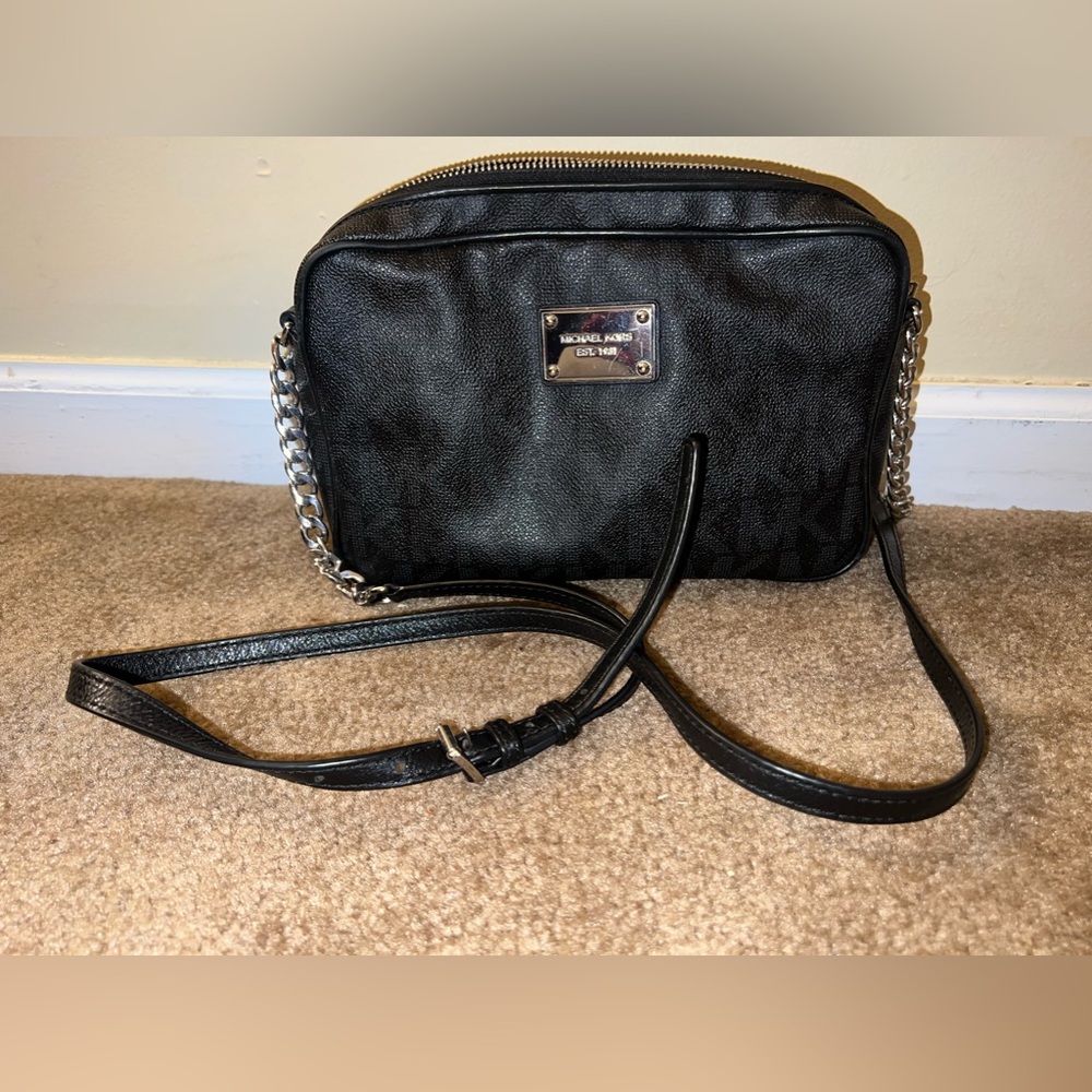 Black logo crossbody